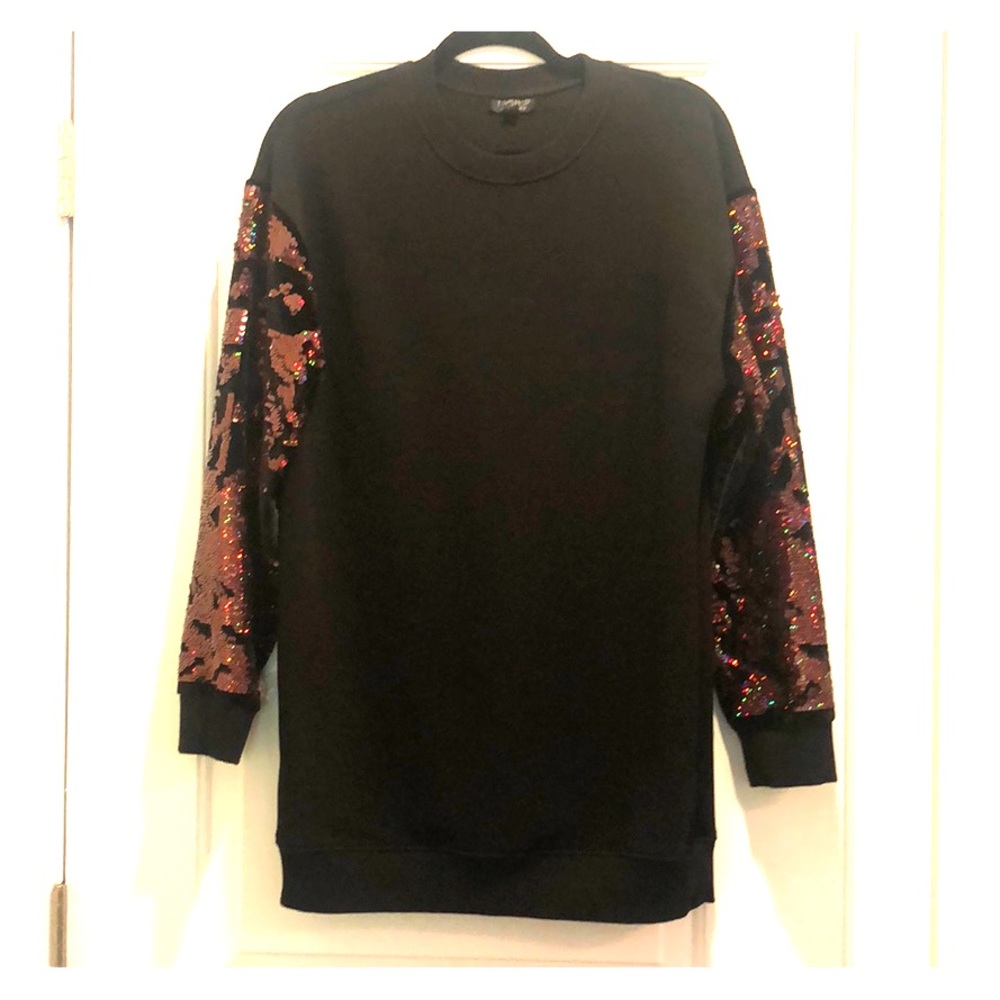 TOPSHOP sequin sleeve sweatshirt